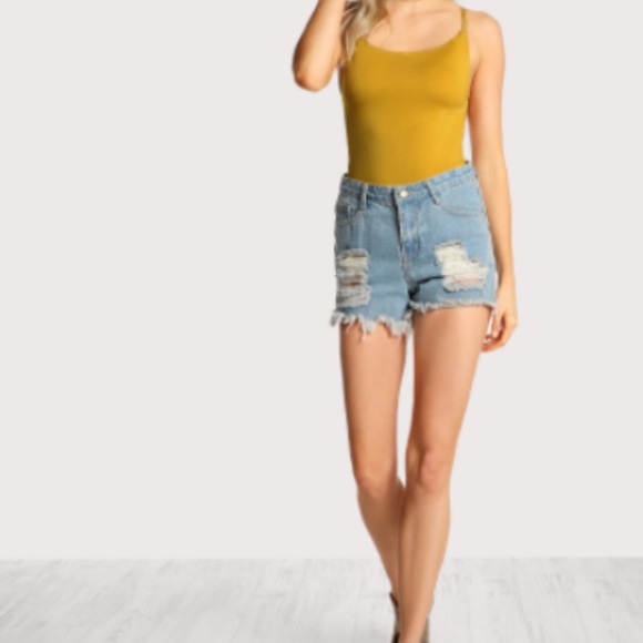 Soft mustard strappy-back bodysuit - Picture 3 of 4